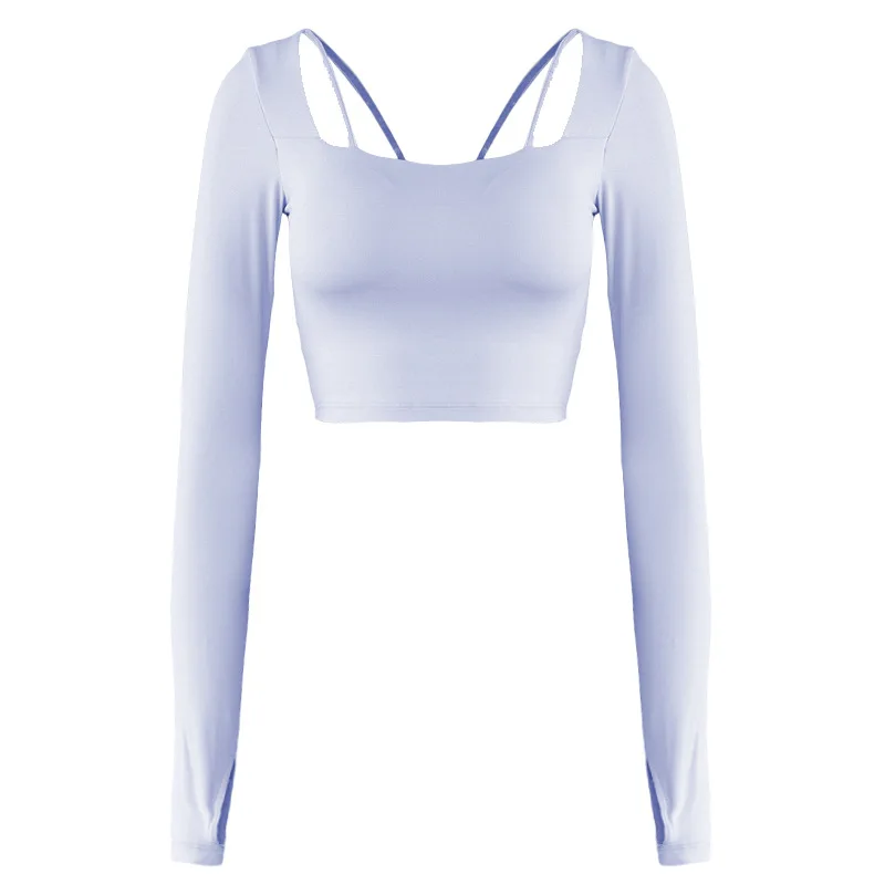 

Одежда для йоги по индивидуальному заказу, женская осенняя новая тонкая одна чашка, одежда для фитнеса с длинными рукавами, спортивная одежда для йоги, топ