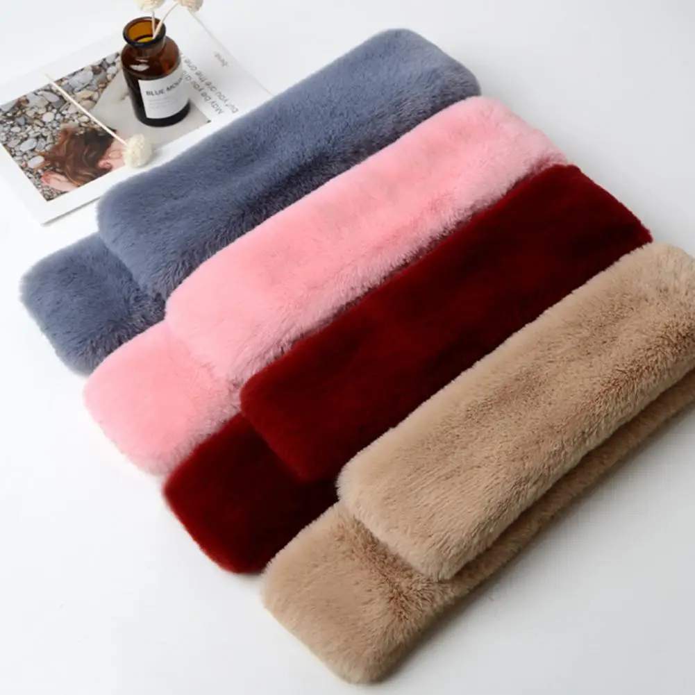 Cross Scarf Faux Rabbit Fur Double-sided Thickened Soft Washable Keep Warm  Autumn Winter Women Neck Warmer Collar Scarf