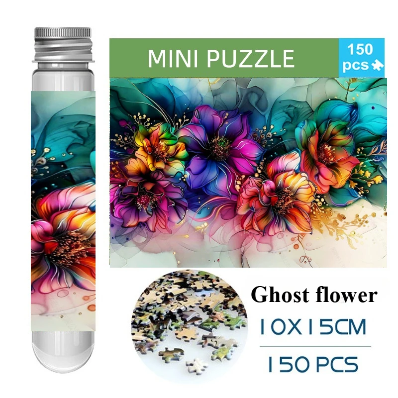 150PCS Mini Test Tube Ghost Flower Difficult Jigsaw Puzzle   Decompression Toys Game Family Educational Toys