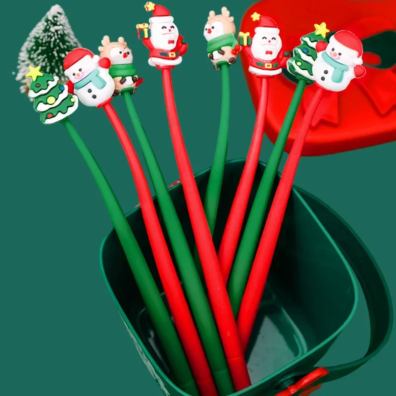 24Pcs Christmas creative remote pen student cartoon neutral pen, high value Santa Claus stationery office supplies holiday gifts