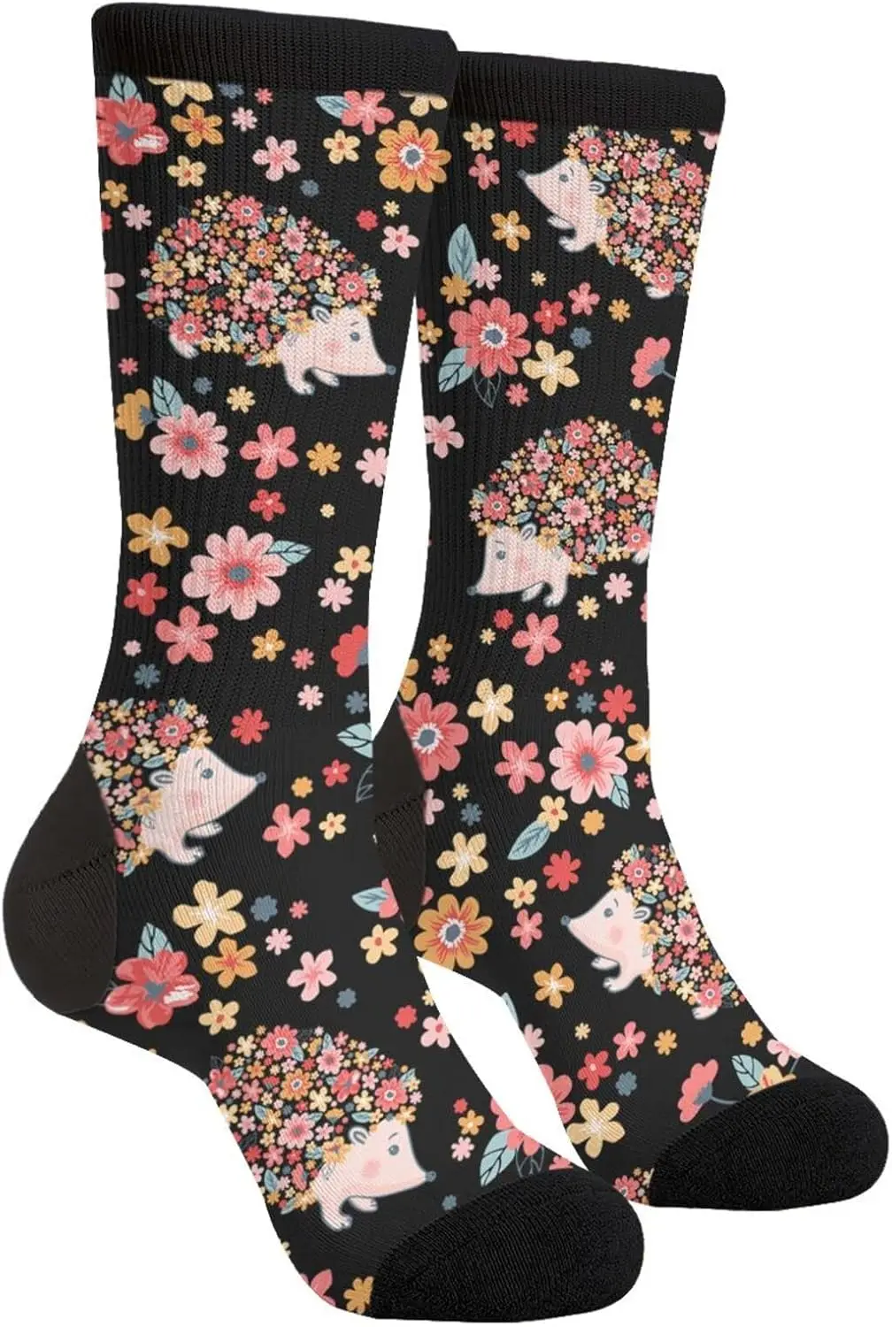 

Милые носки с ежами, забавные носки для экипажа для мужчин и женщин