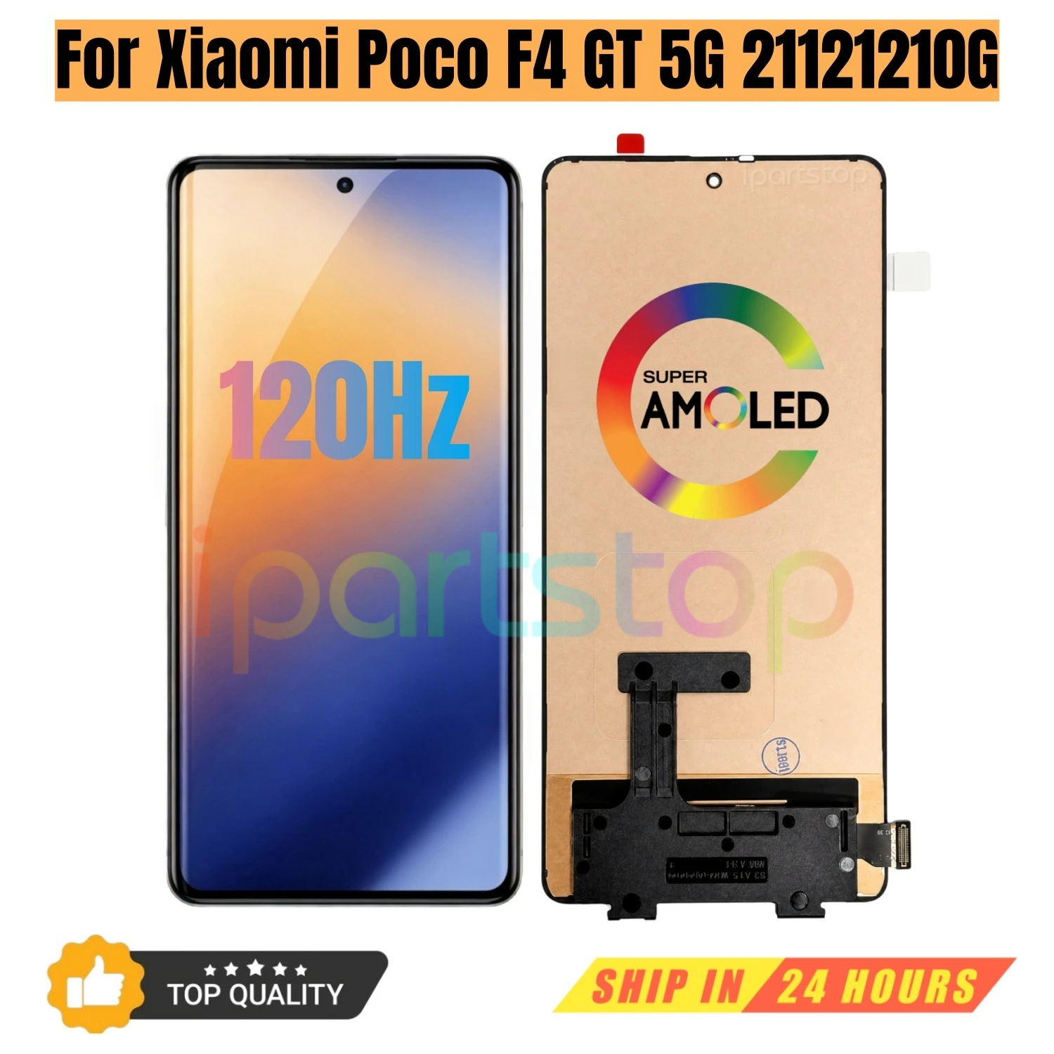 iParts Replacement New Display for Xiaomi Poco F4 GT 5G 21121210G 120Hz AMOLED Touch Screen Digitizer Assembly OEM all Functions