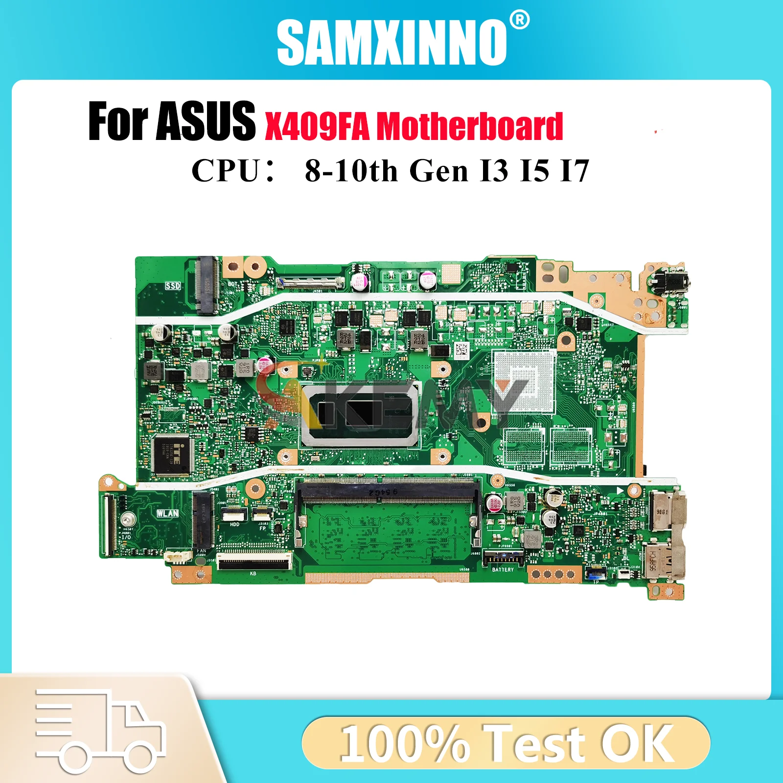 X409FA Laptop Motherboard For ASUS X509FJ X509FL X509FB X509FAC A409F F409F Y4200F X409F Mainboard With I3 I5 I7 CPU 100% tests