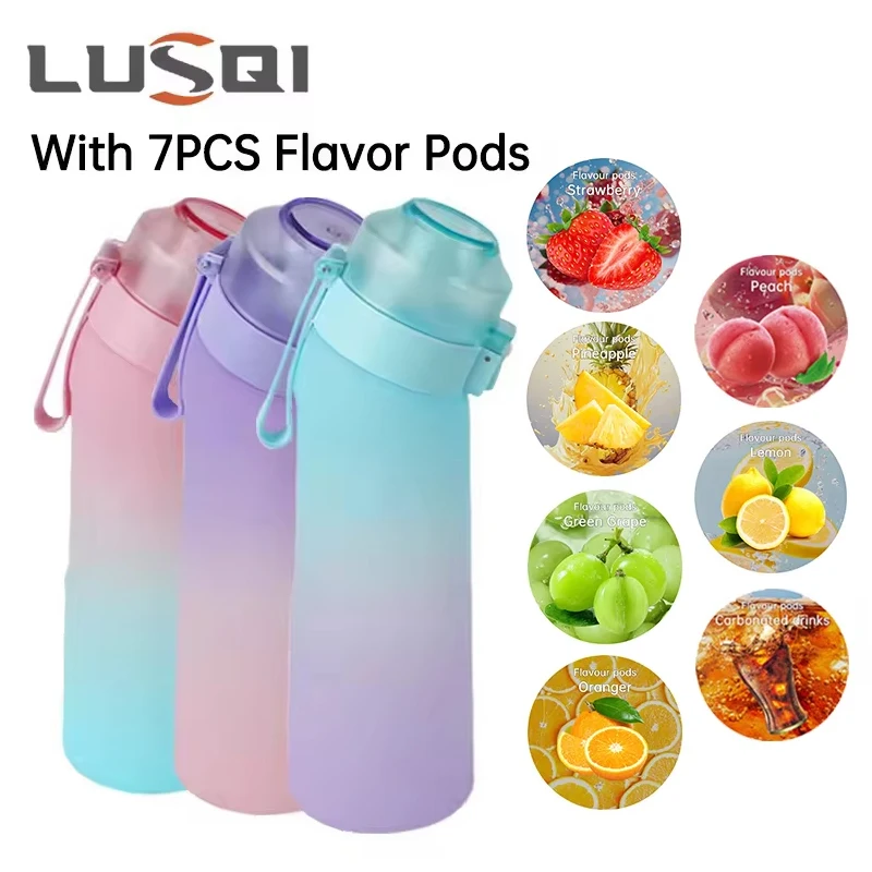 

LUSOI 650ML Flavored Water Bottle With 7 Flavored Pods For Outdoor Sports For Thanksgiving/Christmas Gifts