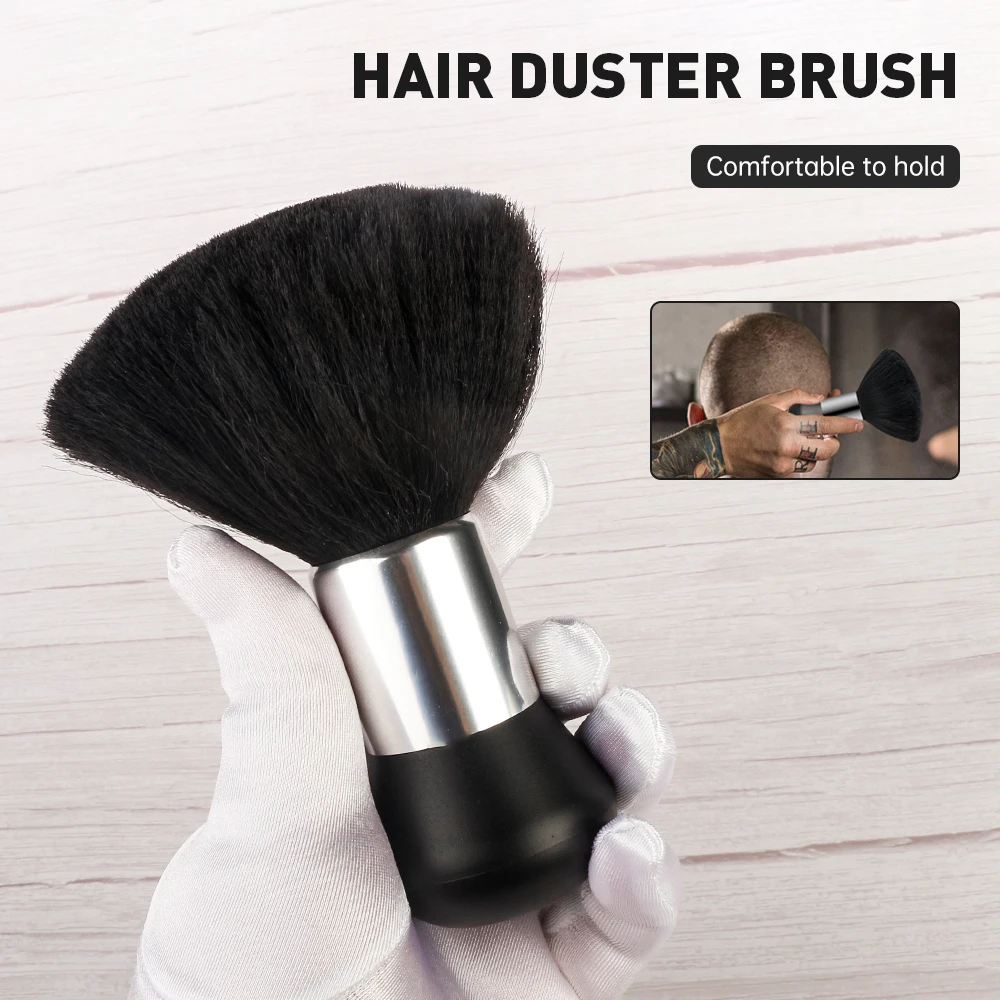 1Pc Pro Hairdressing Soft Brush Black Barber Sweeping Neck Hair Cleaning Duster Brushes Facial Hair Removal Styling Tools