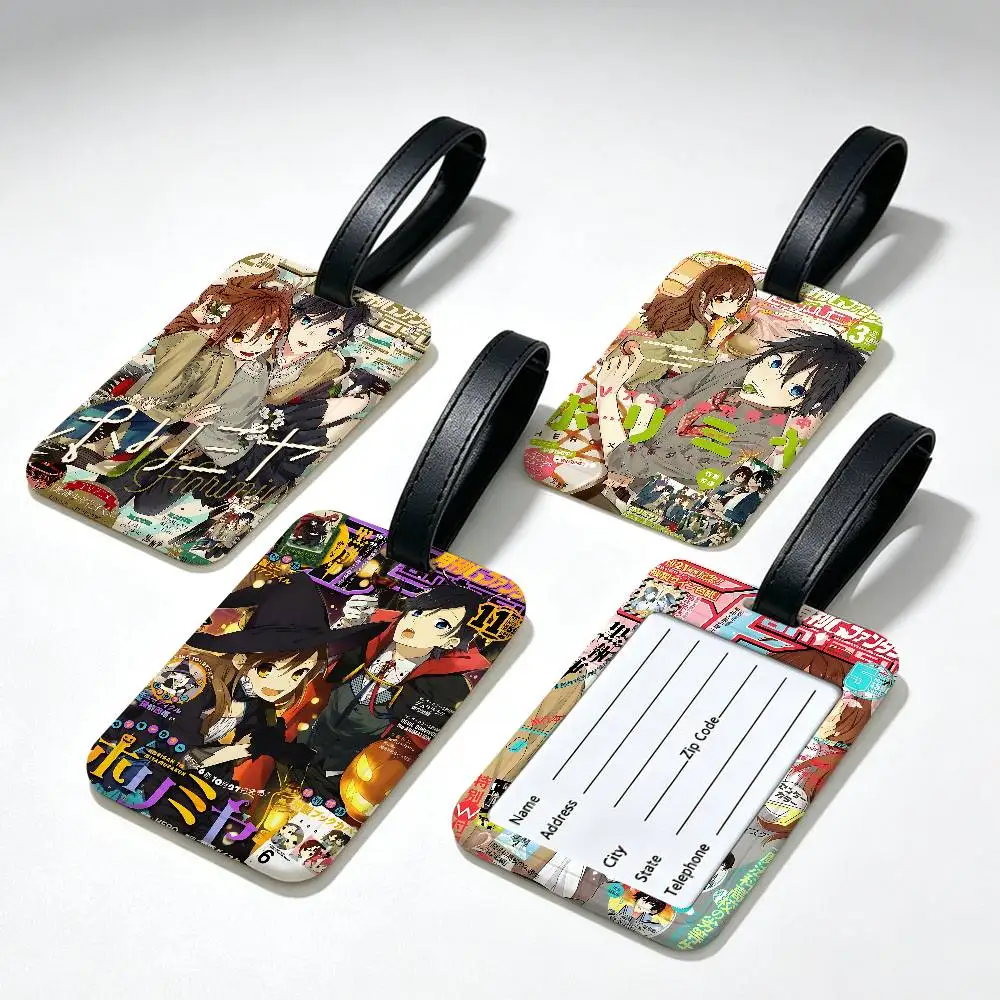 Anime Horimiya Durable PVC Anti lost Baggage Tag With Info Card Lightweight Luggage Identification Label