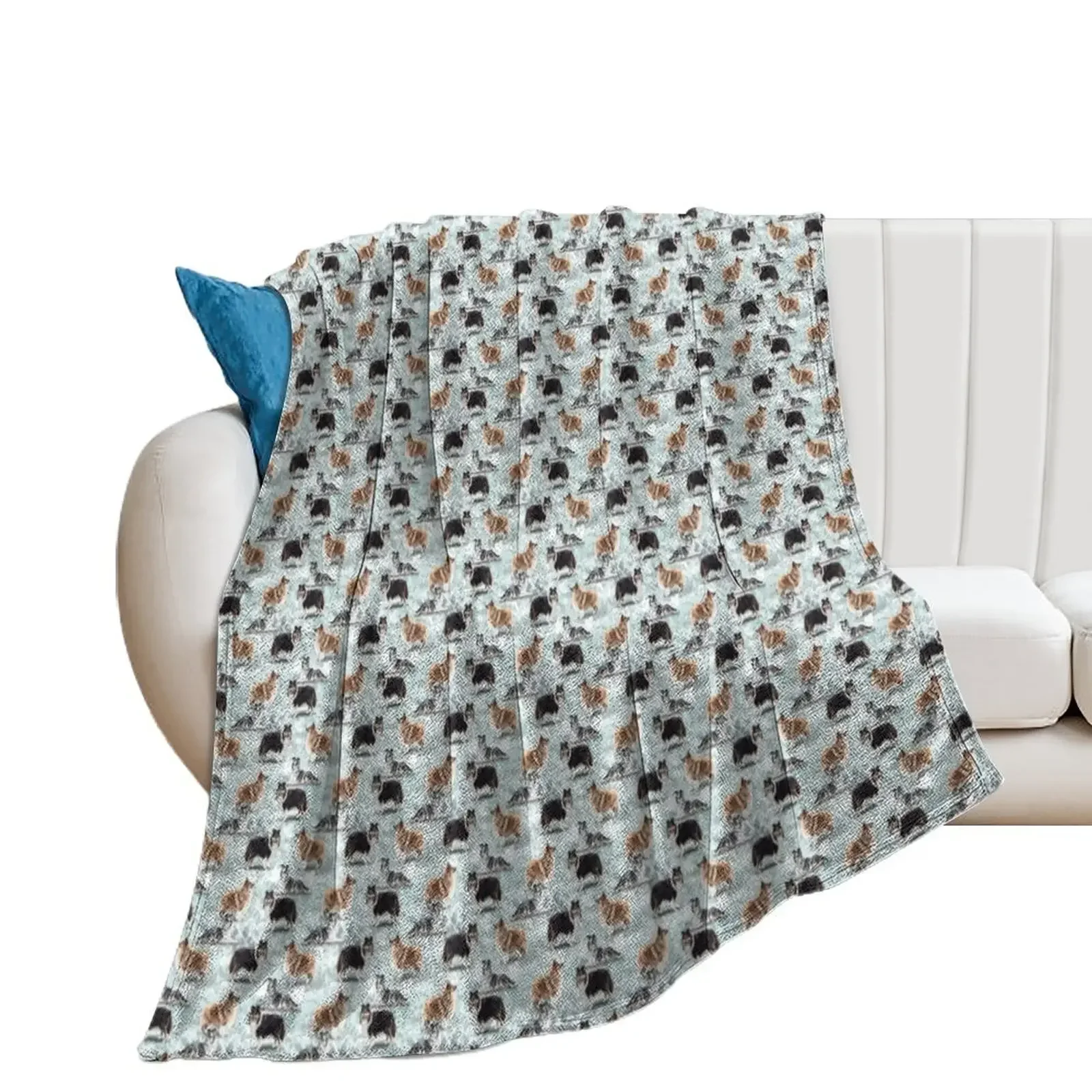 

The Shetland Sheepdog Sheltie Throw Blanket Warm blankets ands Flannel Fabric Blankets