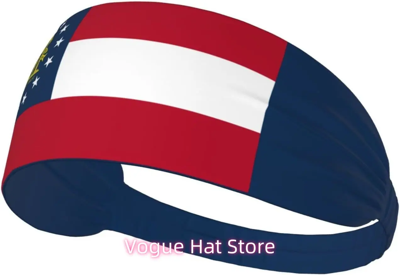 

Flag of USA States Elastic Exercise Headband for Women Men - Moisture-Wicking Non-Slip Sports Sweatband for Running Yoga Workout