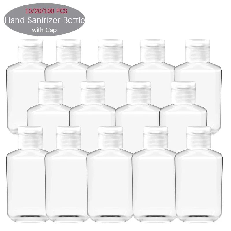 10/20/100Pc Transparent Hand Sanitizer Bottle with Flipping Cap for Liquid Soap Dispenser Lotion Shampoo Refillable Empty Bottle