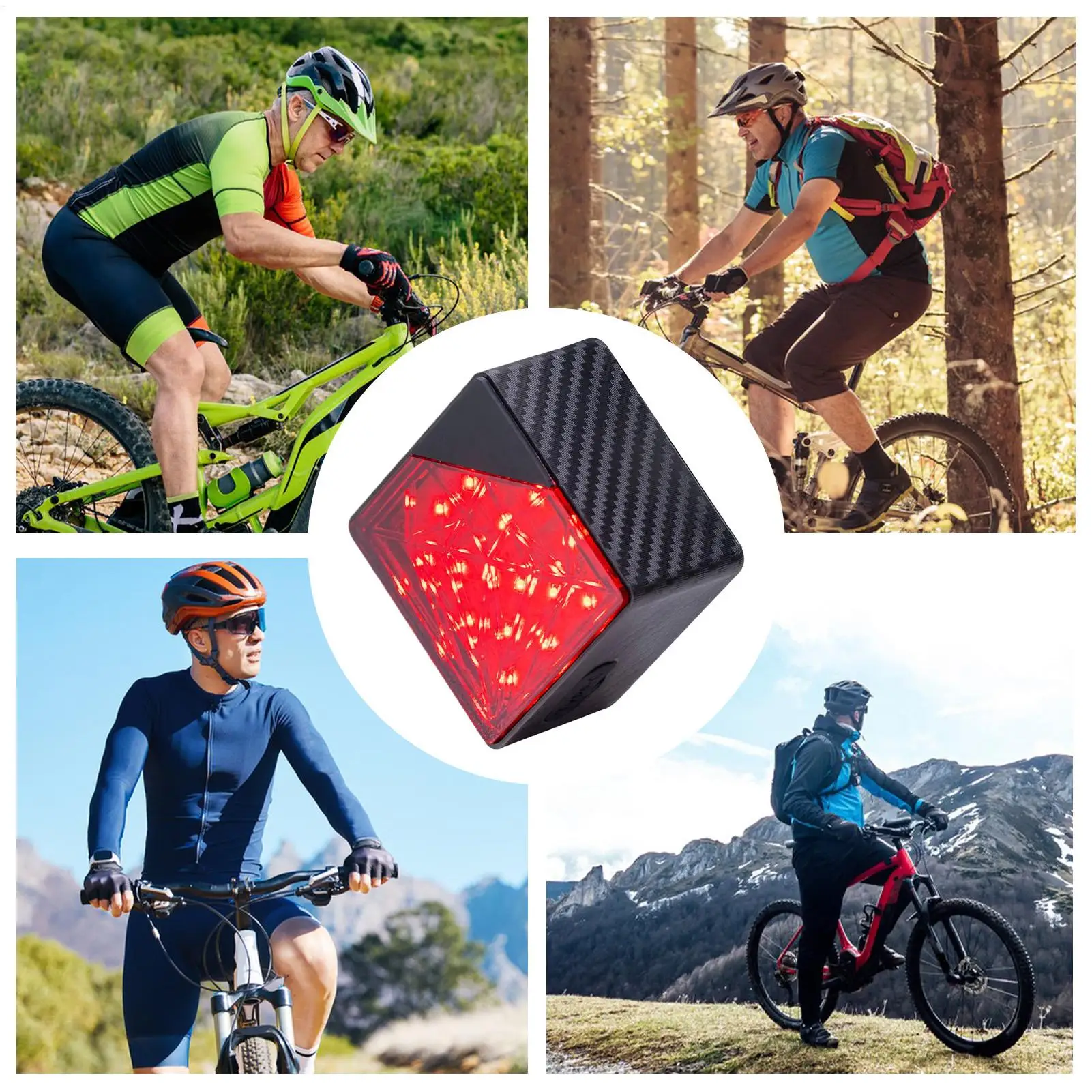 أضواء الدراجة الجبلية 4 أوضاع الذكية USB قابلة للشحن ركوب الملحقات الدراجة ضوء الفرامل للمنزل في الهواء الطلق الصيد العمل السفر