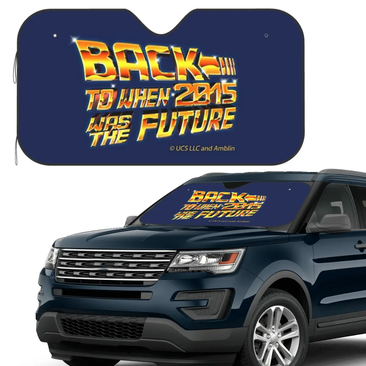 

Retro Back To The Future Sunshade Windscreen Car Front Windshield Window Sun Visor Accessories Covers