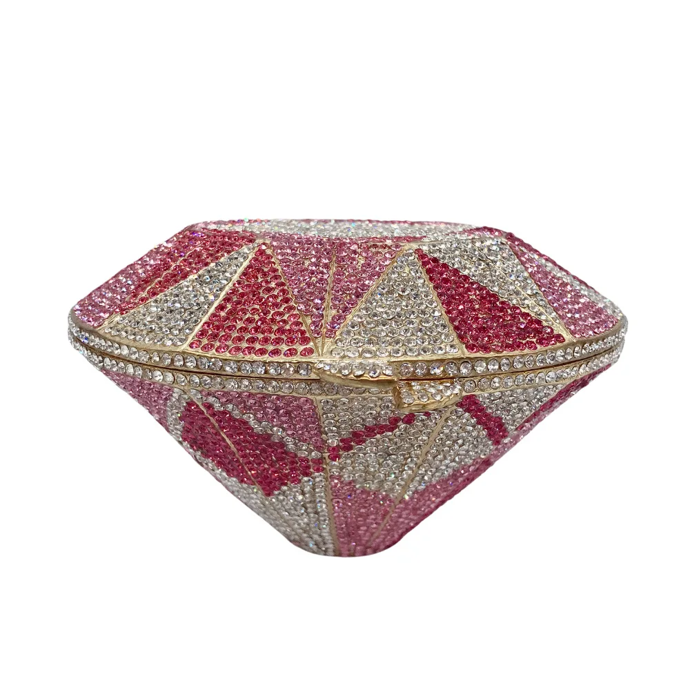Three-Dimensional Diamond Shape Evening Bag full of Diamond Crystal Bag Ladies Handbag Banquet Women\'s Bag Luxury Designer Bags
