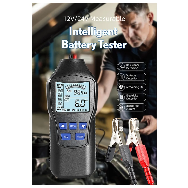 BAAN-12V 24V тестер автомобильного аккумулятора Automotiva Comprobador De Baterias монитор диагностический для транспортных средств инструменты аксессуары 1 шт.