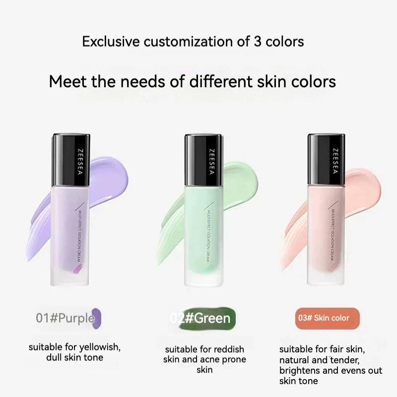 ZEESEA 3in1 برايمر كونسيلر BB كريم مكياج قاعدة كريم أساس سائل طبيعي يدوم طويلاً مسام غير مرئية تبييض التهيأ