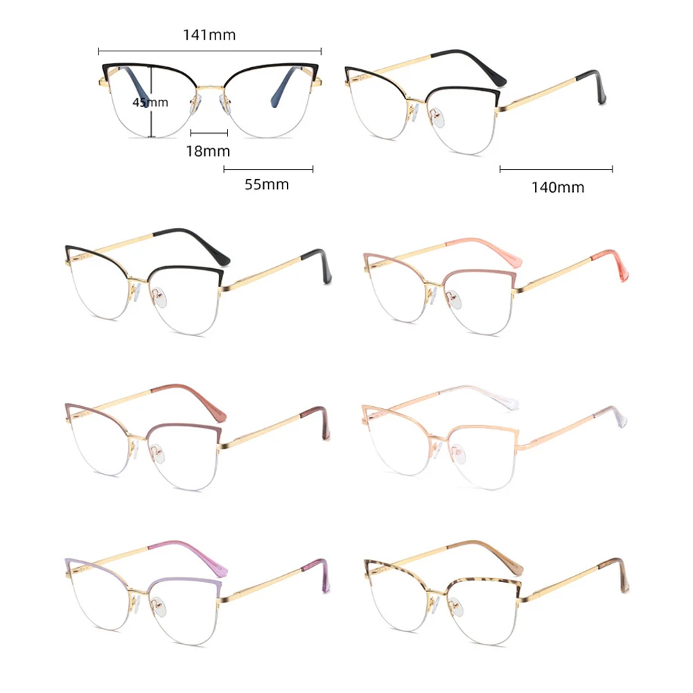 Lunette Homme Transparente Kachawoo Lunettes Demi-monture Monture 8 S En Métal Rond Anti Rayons Monture Lunettes De Vue Homme