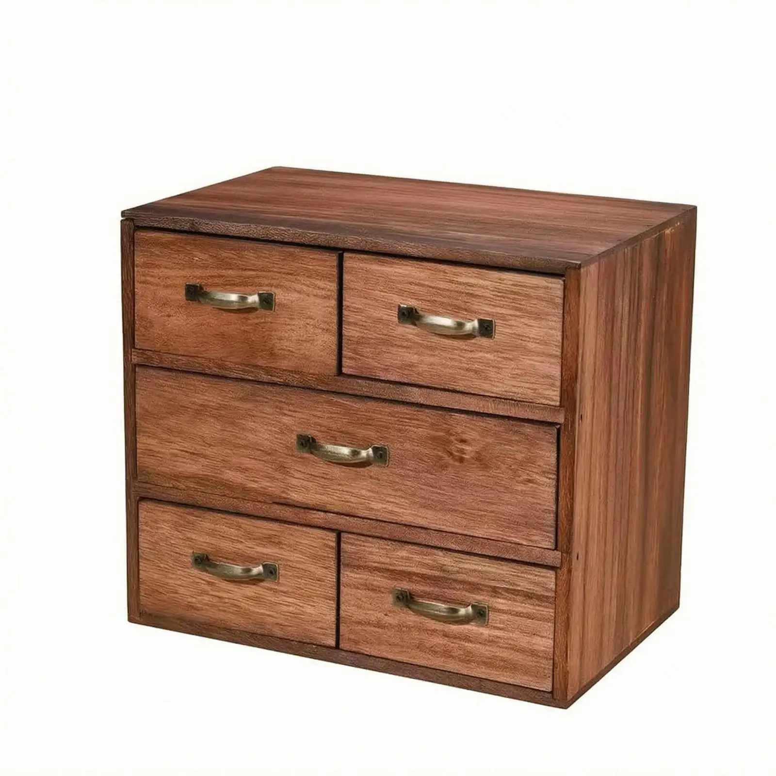 Vintage Storage Container Solid Wood 5 Drawer Desktop Organizer for Office Desk Supplies Pencil Pen Holder