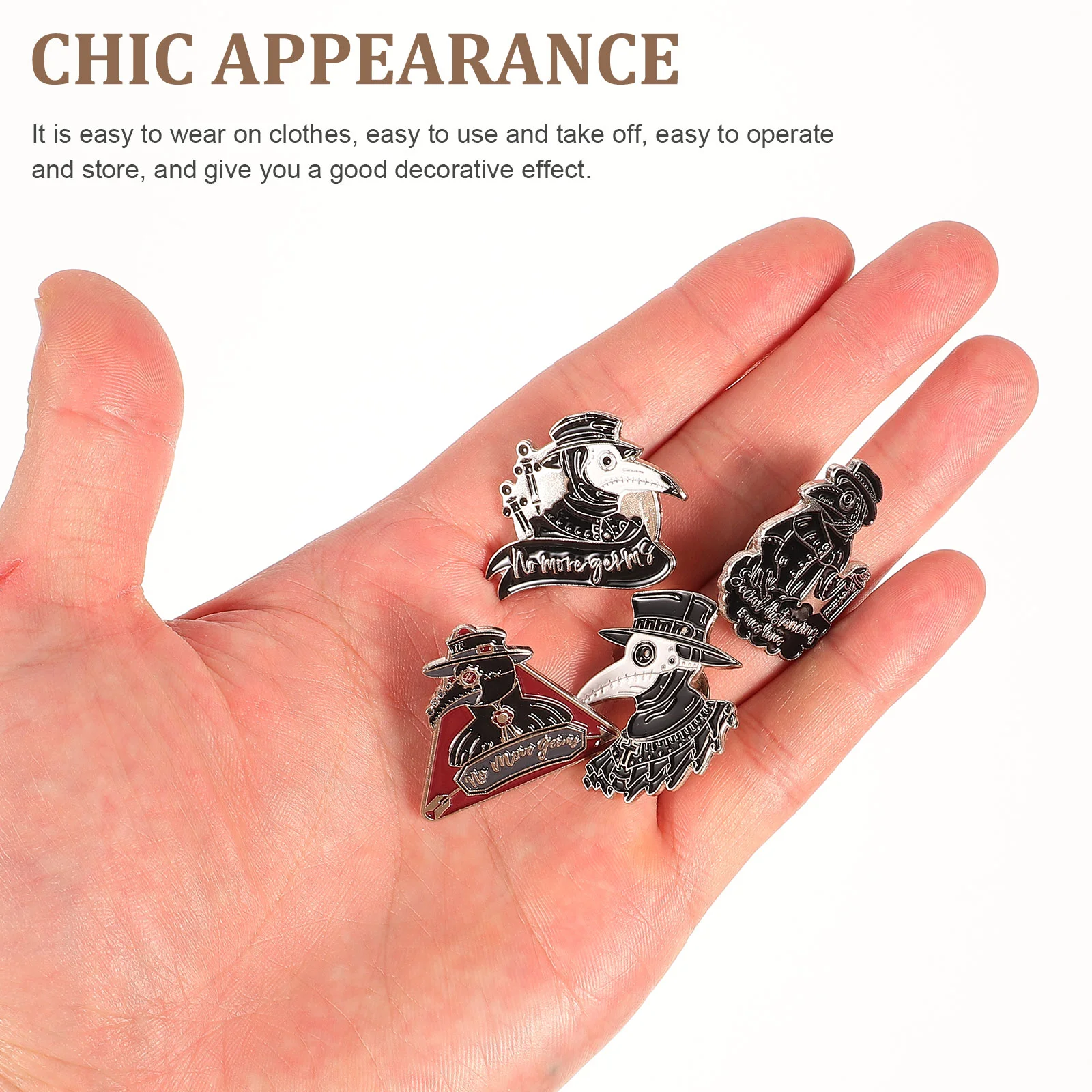 10 Pcs Brooch Jewelry Gift Plague Doctor Knapsack Alloy Man Plagues Accessories