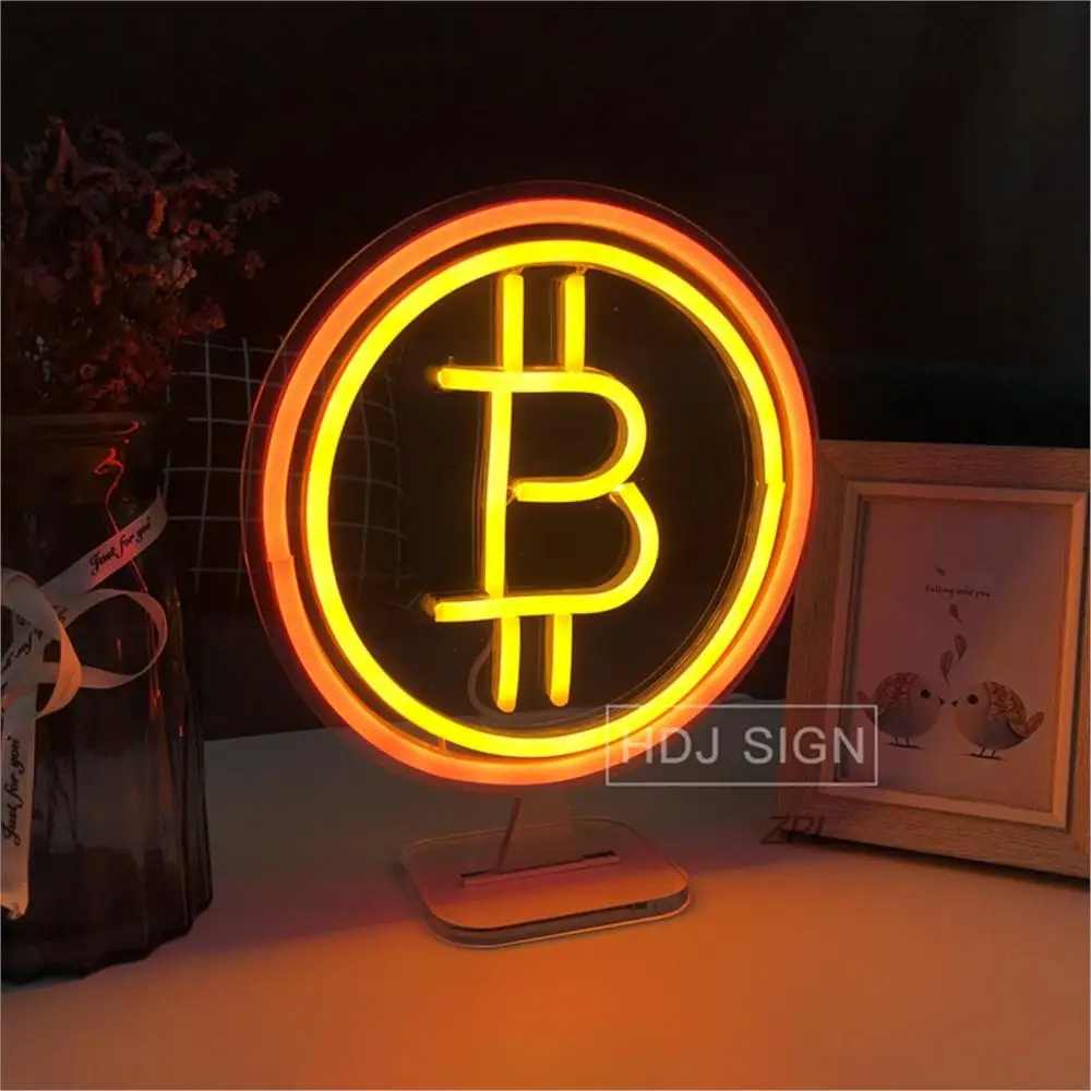 Custom Neon Sign Bitcoin, Sinais LED, Decoração Engraçada Da Parede Para O Quarto, Casa, Bar, Café, Loja, Sala de Jogos, Jardim Neon Light, Presente