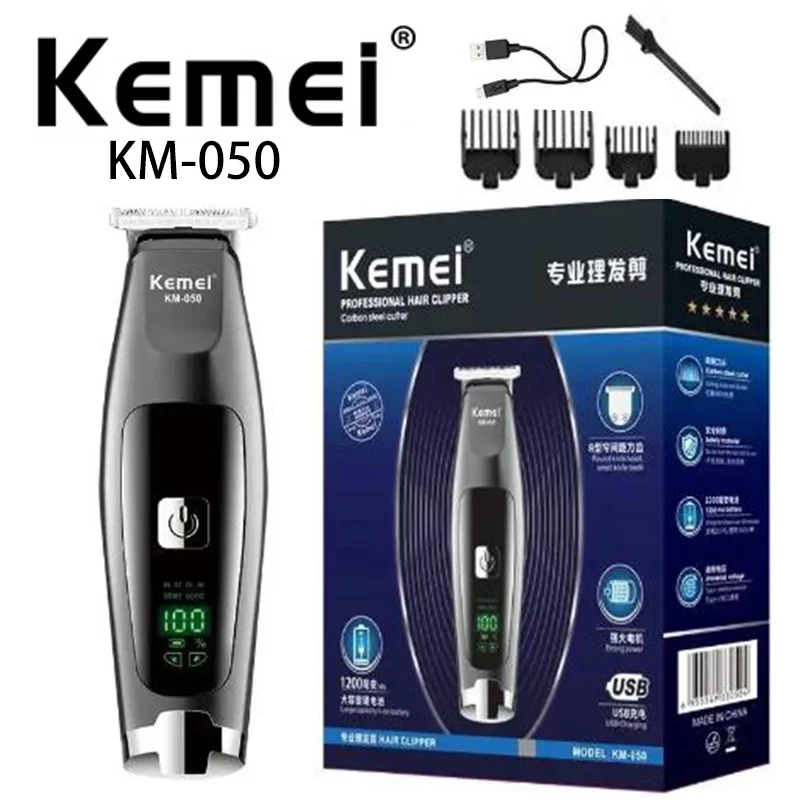 

Kemei Electric Hair Clipper KM-050 Barber Carving Trimmer With LCD Professional Hair Clipper Ceramic Blade Cordless Trimmer