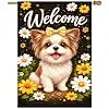 NGZ Papillon Garden Flag 28x40 Inch Garden Flowers Artwork Linen Spring llz