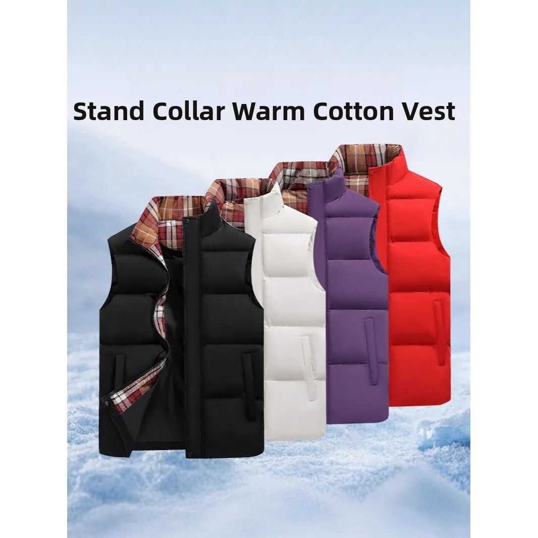 

Утепленный хлопковый жилет мужской, осенне-зимняя верхняя одежда, теплая куртка с воротником-стойкой, с принтом, без бренда, приталенный крой, для свадебных торжеств