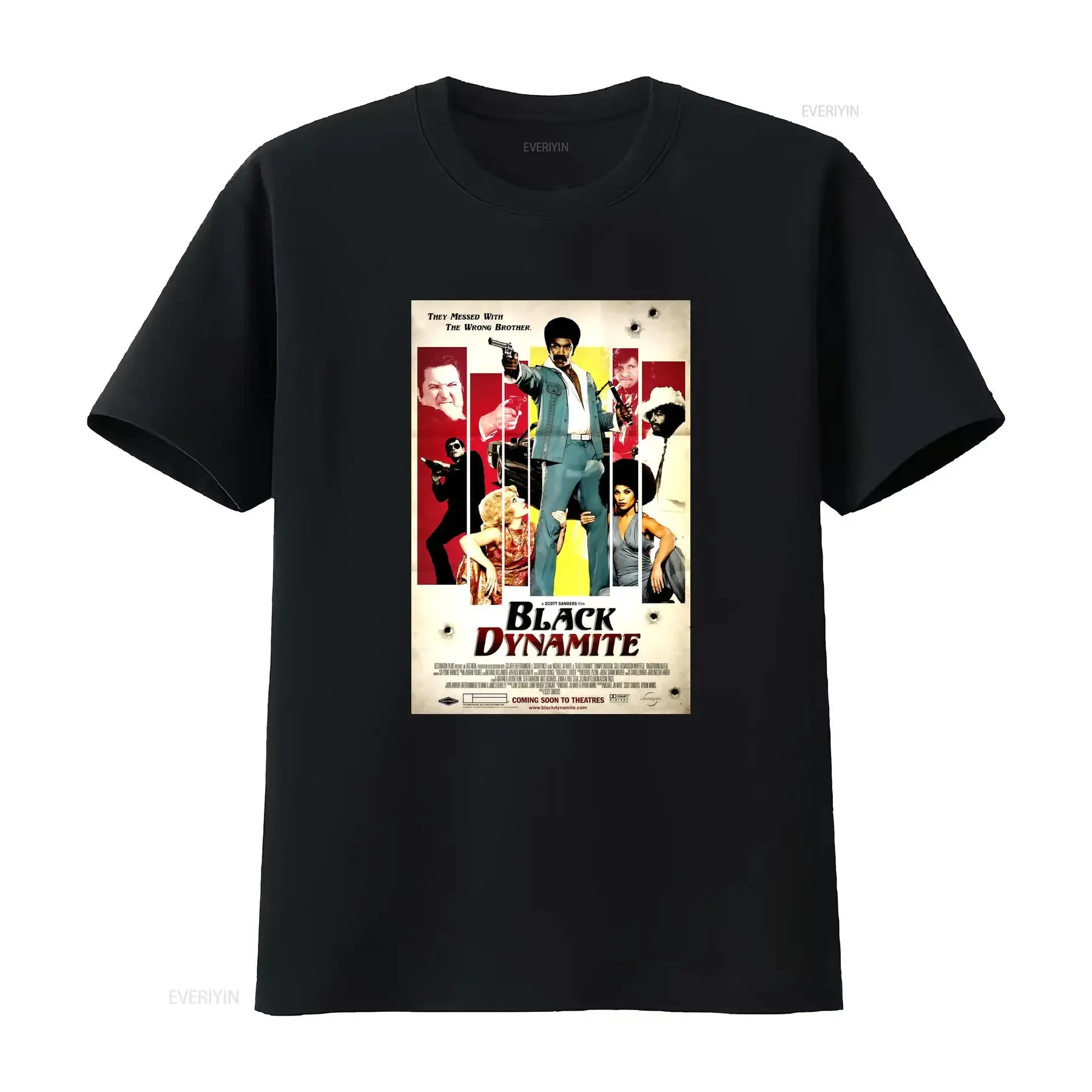 Vintage Retro Black Dynamite Classic Movie Poster Print Casual T Shirt vintage Washed Slightly Unisex Stylish Versatile