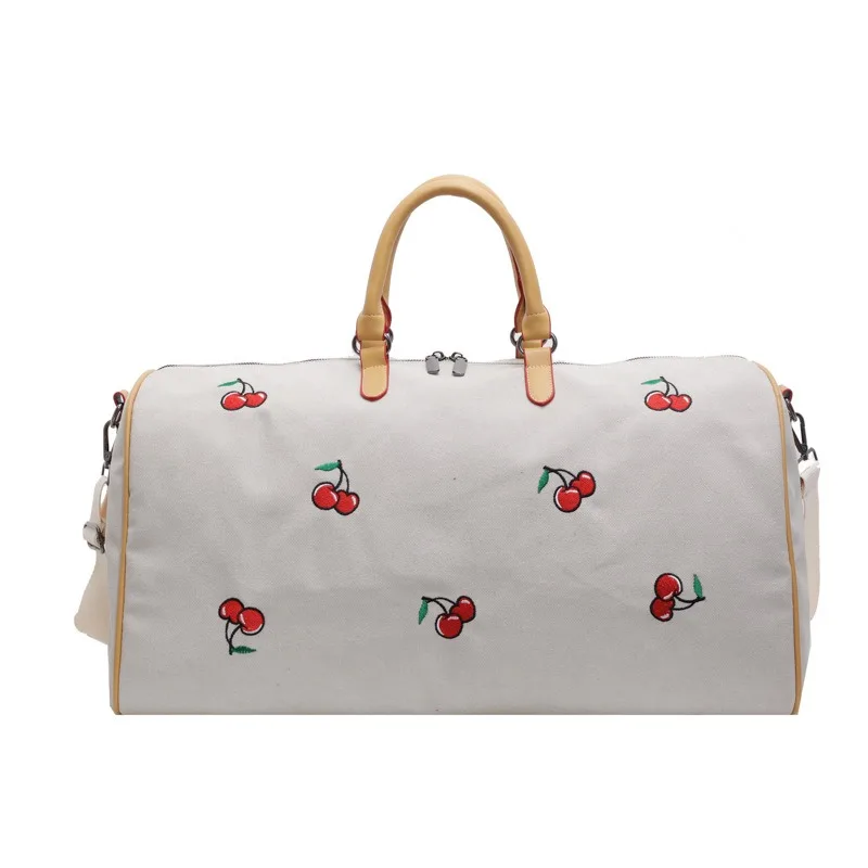 Fashion Versatile Travel Bag Large Capacity Women's Canvas Bag Light Luggage Student Handheld Storage Bag for Business Travel