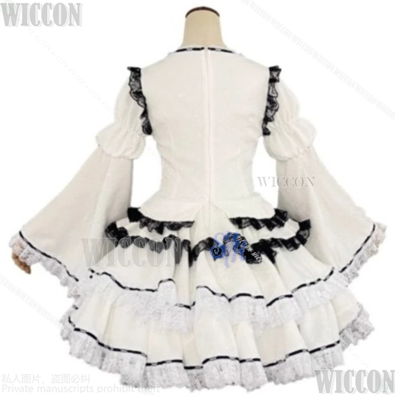 슈고 애니메이션 캐릭터 코스프레 츠키요미 우타우 귀여운 화이트 레이스 달콤한 사랑스러운 인형 스타일 로리타 지라이 케이 할로윈 코믹콘 코스프레