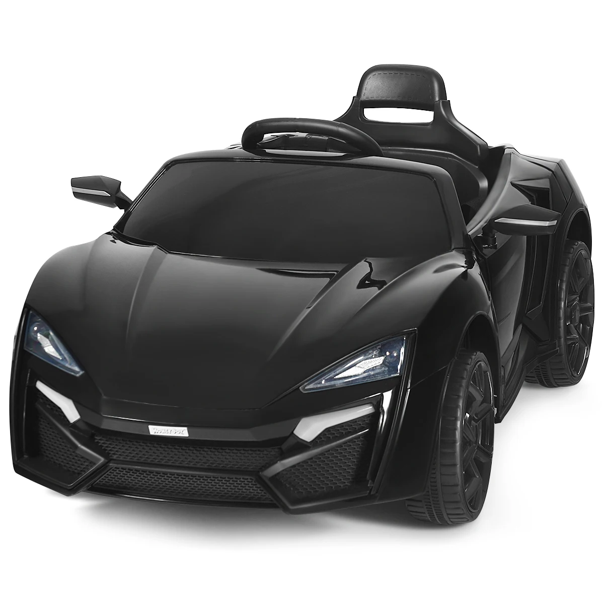 12V Kids Ride On Car 2.4G RC Electric Vehicle w/ Lights MP3 Openable Doors Black