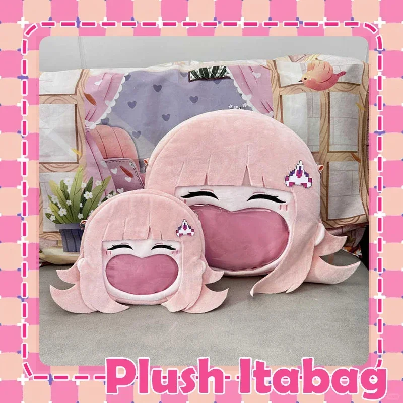 Anime Danganronpa V3 Nanami ChiaKi Cosplay Plush Bag Laugh Face Transparent Pink Itabag Backpack Lolita Crossbody Shoulder Bag