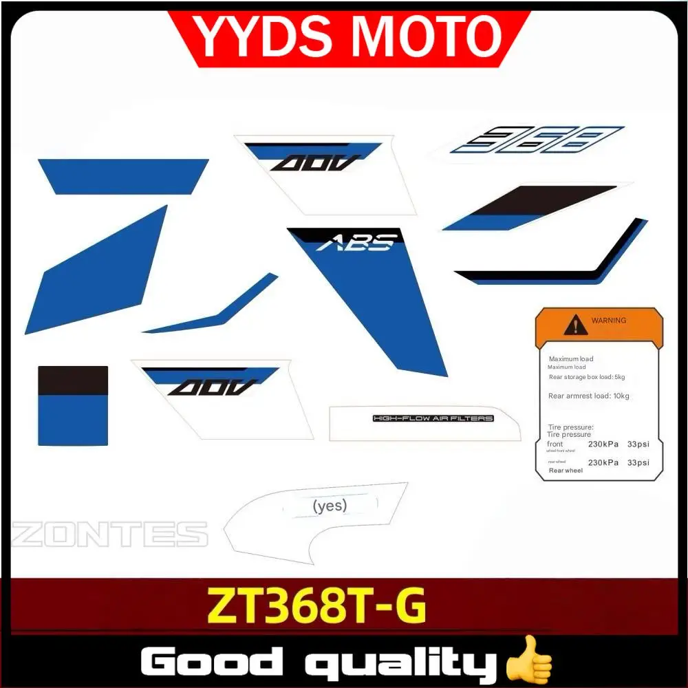 

【Good quality】For ZONTES 368-G full car decals 368G original car stickers flower hood tail skirt fender stickers for zontes 368g