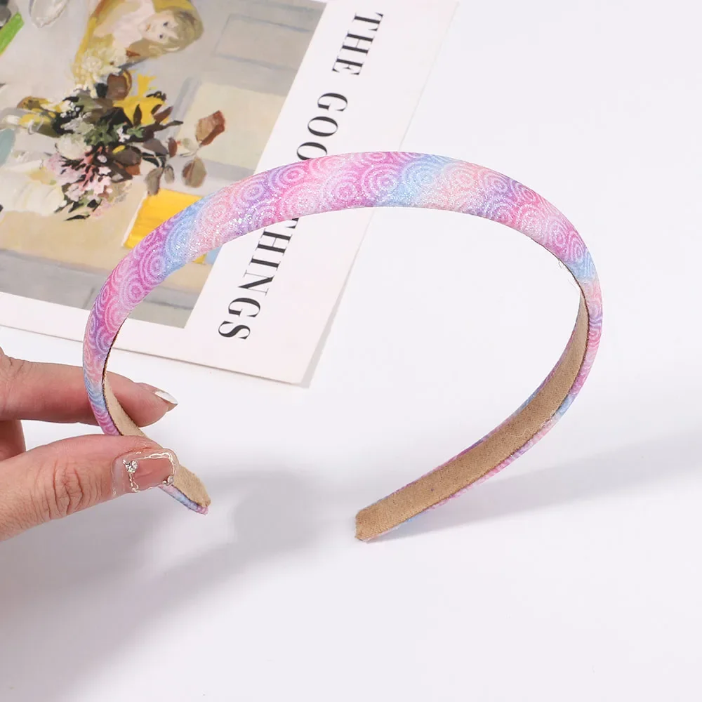 2024 Fashion Girl Glitter Headband Cute Headband Hairband Gradient Rainbow Love Star Headband Mermaid Kids Gift Hair Accessories