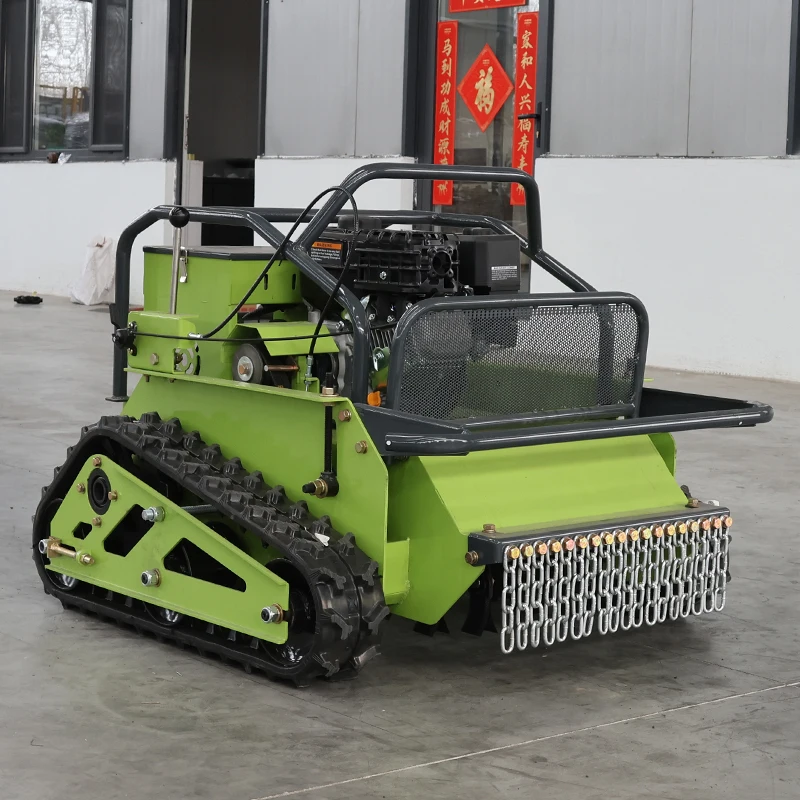 Hot New Products Clearing Land Weed Cleaning Remote Control Lawn Mower Robot  Based Rubber Track Lawn Mower Machines