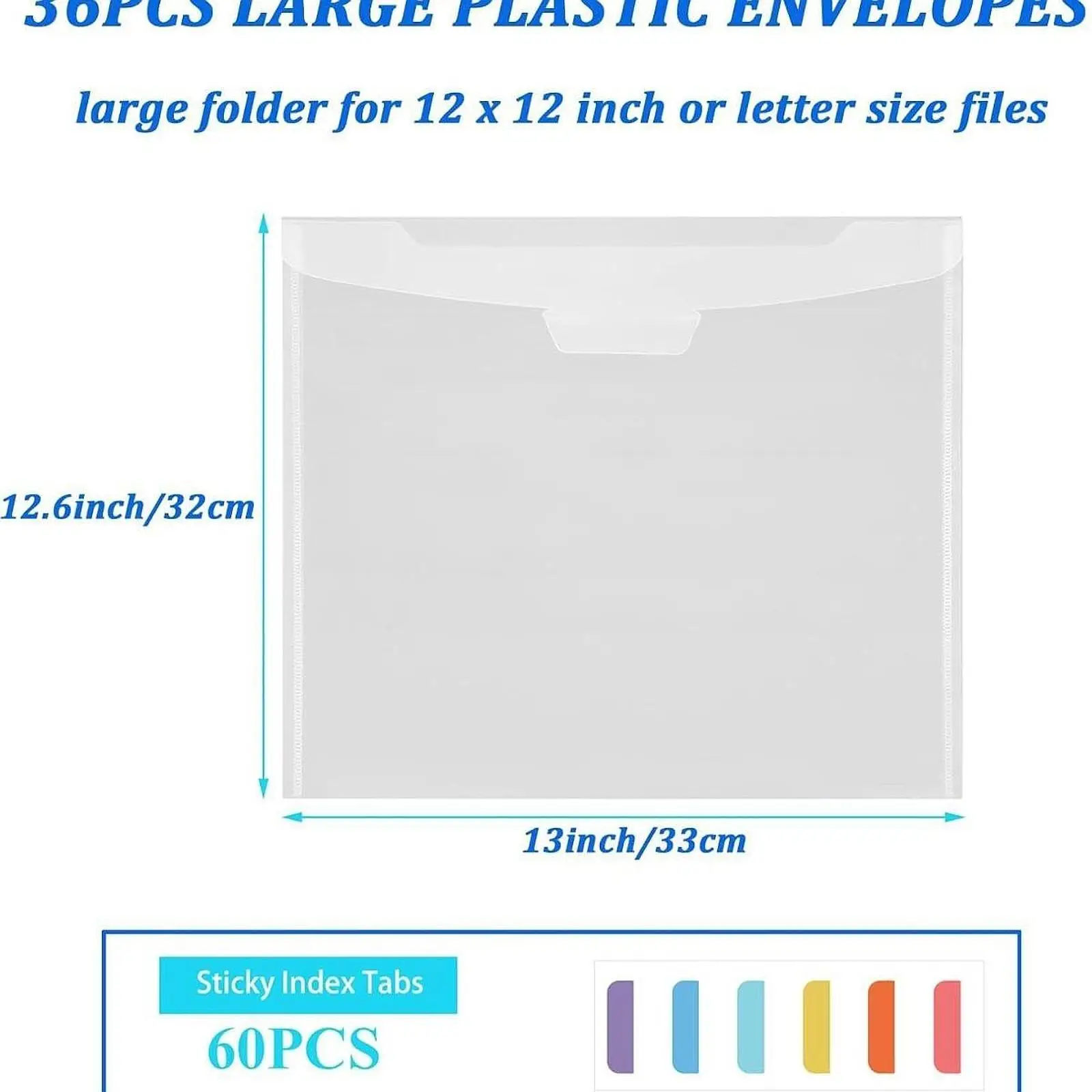 36x مجلدات المستندات مغلفات ملفات مقاومة للغبار مع 60 علامة تبويب مؤشر مغلفات المستندات لاستلام الفواتير وبطاقات جواز السفر والصور المنزلية