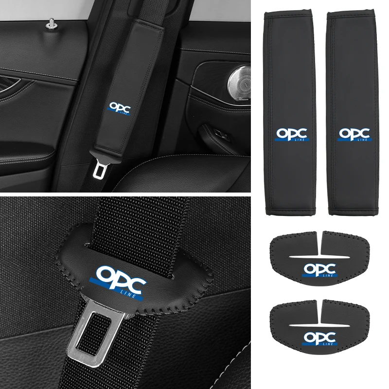 Car Seatbelt Shoulder Cover Belt Buckle Mat Padding Pads Accessories For OPEL OPC Line Astra H J K Zafira B Corsa D Insignia