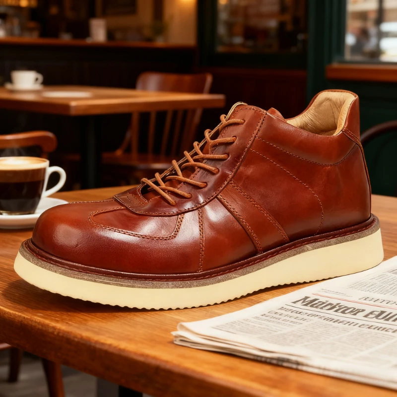 

Vintage Handmade Designer Men Shoes Genuine Leather High Top Sneakers Fashion Men Casual Shoes Zapatos Hombre