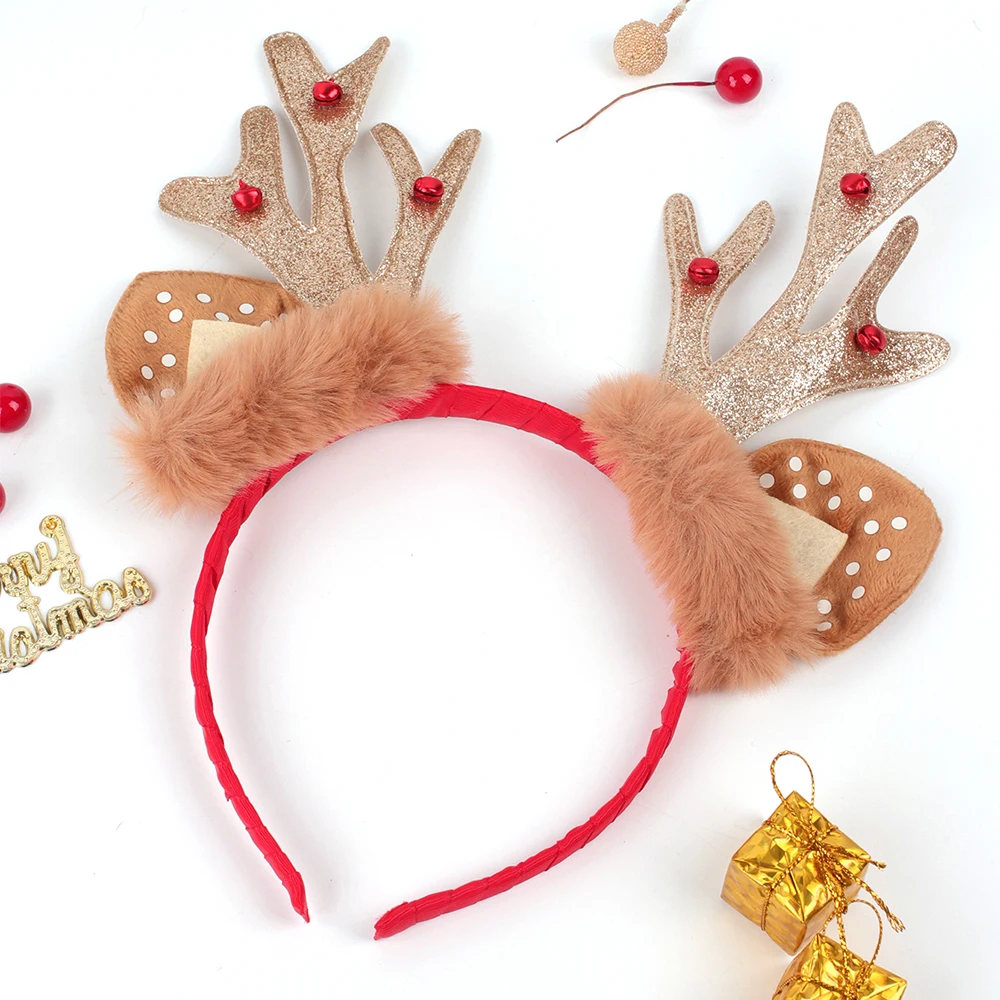 Oaoleer Christmas Headbands Gift Xmas Hair Accessories Headband Fancy Reindeer Antlers Hairband Merry Christmas Decorations