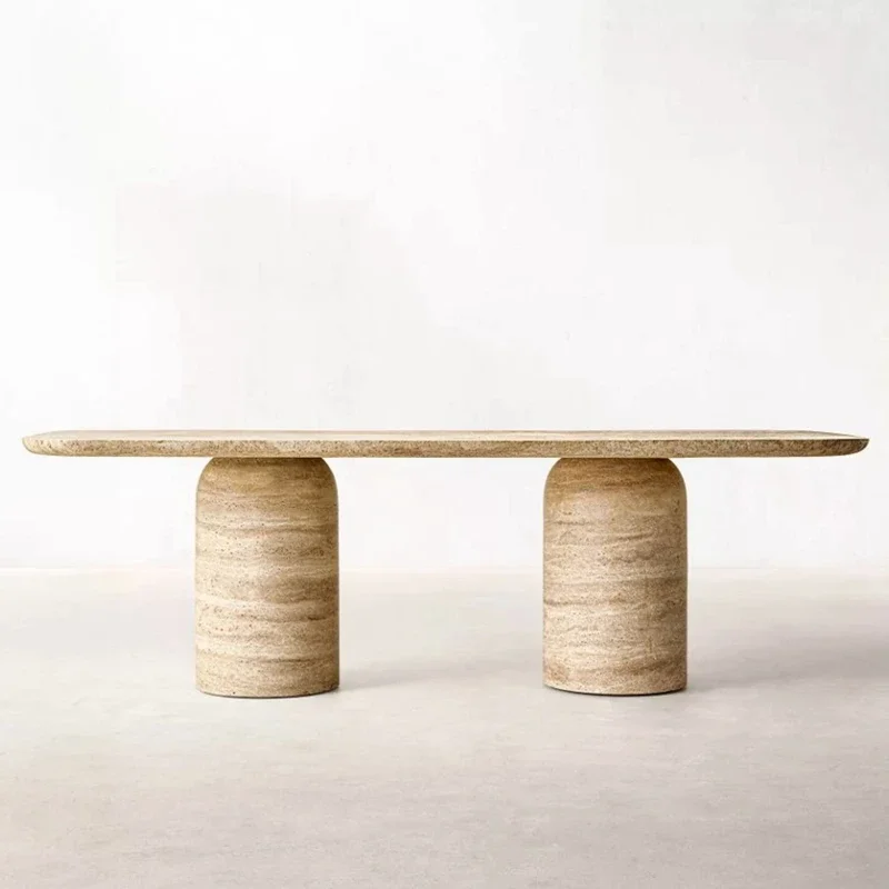 

Natural Marble Dining-Table Square Dining Table Simple Italian Minimalist Dining Table Light Luxury Stone Dining Table