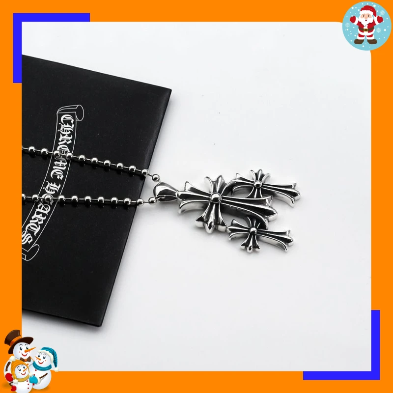 Cross Pendant High Version Trendy Hip Hop Anchor Necklace Niche Pin Collarbone Men and Women The Same Style