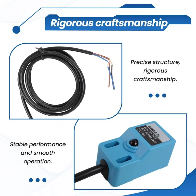 ●Inductive Proximity Sensor SN04-N Normally Open Detection Approach Switch NPN NO With TL PL SN Bracket Easy To Use (4 Pack)