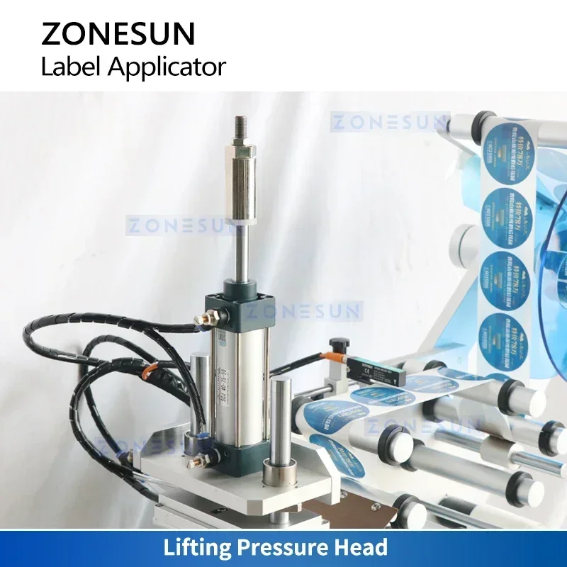 ZONESUN ZS-TB802 Automatic Flat Surface Labeling Machine, Semi-Auto Tabletop Label Applicator with Touch Screen for Pouches Jars