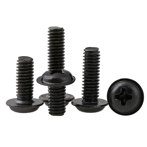 Imagen 2 del producto 50 Uds M2 M2.5 M3 M4 PWM DIN967 tornillos acolchados de cacerola negros chasis de caja de computadora tornillos fijos de placa base con almohadilla