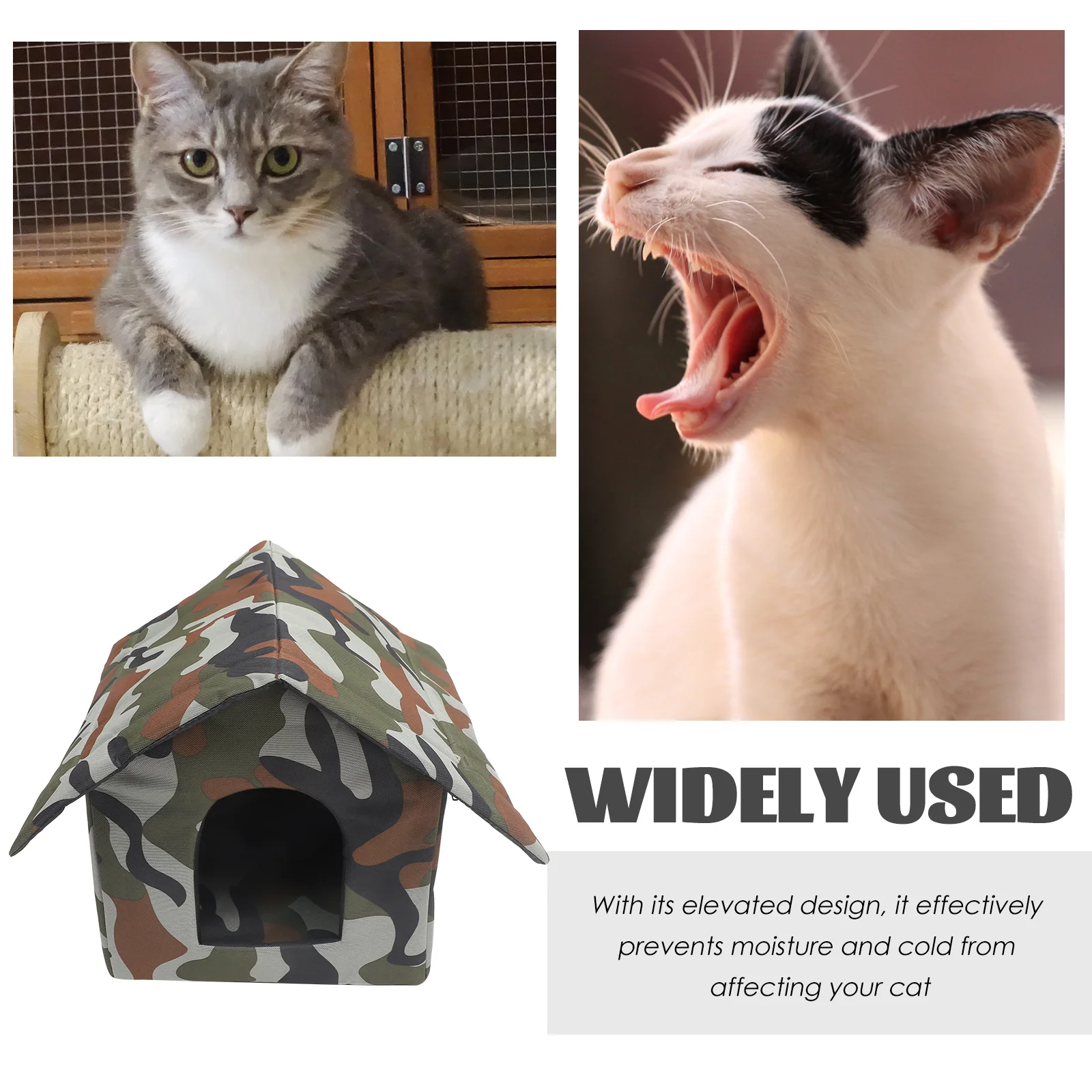 Casa de abrigo para gatos ao ar livre, casas à prova de intempéries para gatos, gatinho decorativo, lavável, cama pequena para animais de estimação