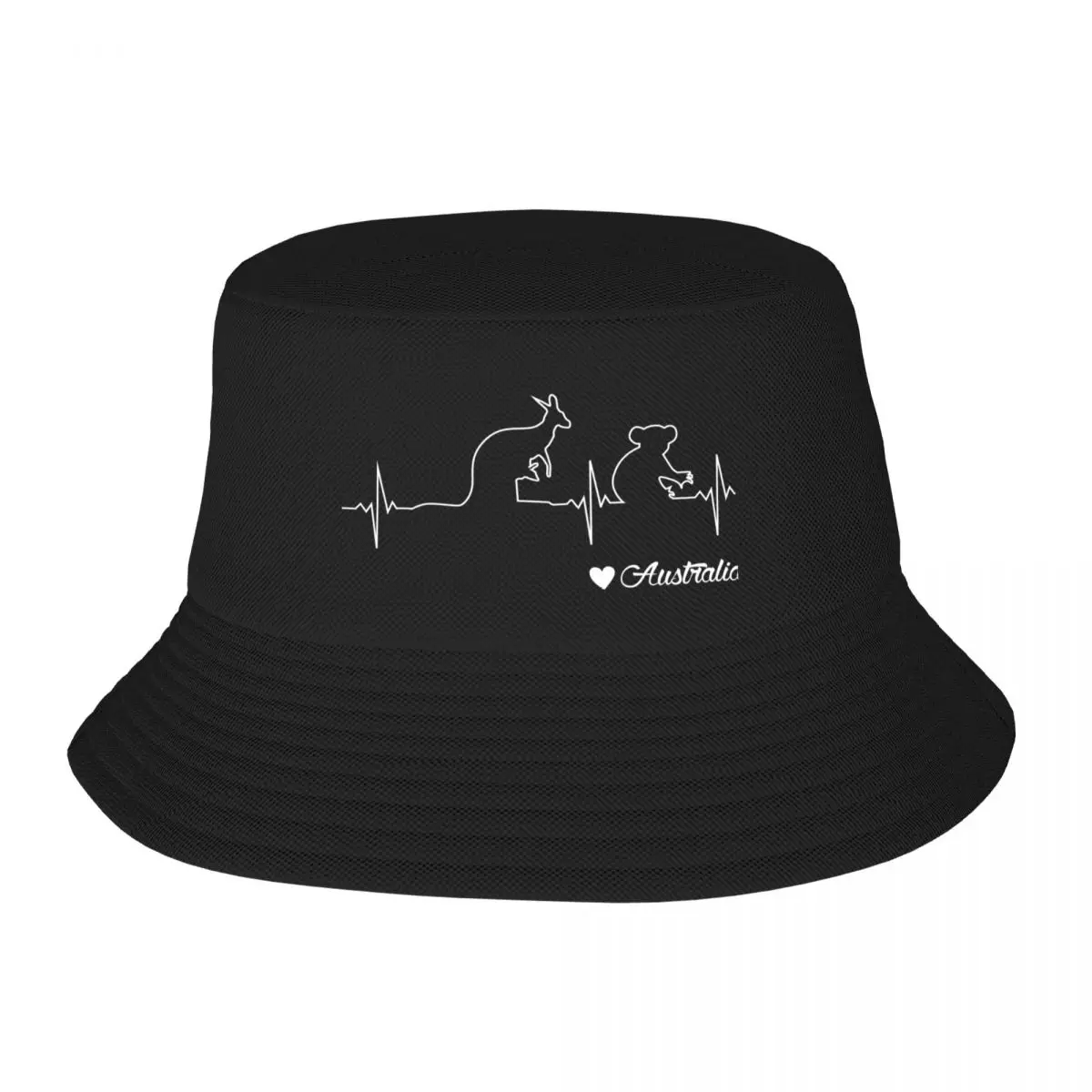 

Australia Kangaroo and Koala Heartbeat Draw Gift Bucket Hat funny hat Rugby Beach |-F-| Men Golf Wear Women's