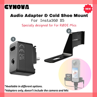 CYNOVA For Insta360 X5 Cold Shoe Mount for RODE Wireless GO Mic Adapter Audio Jack Holder For Insta 360 X5 Accessories