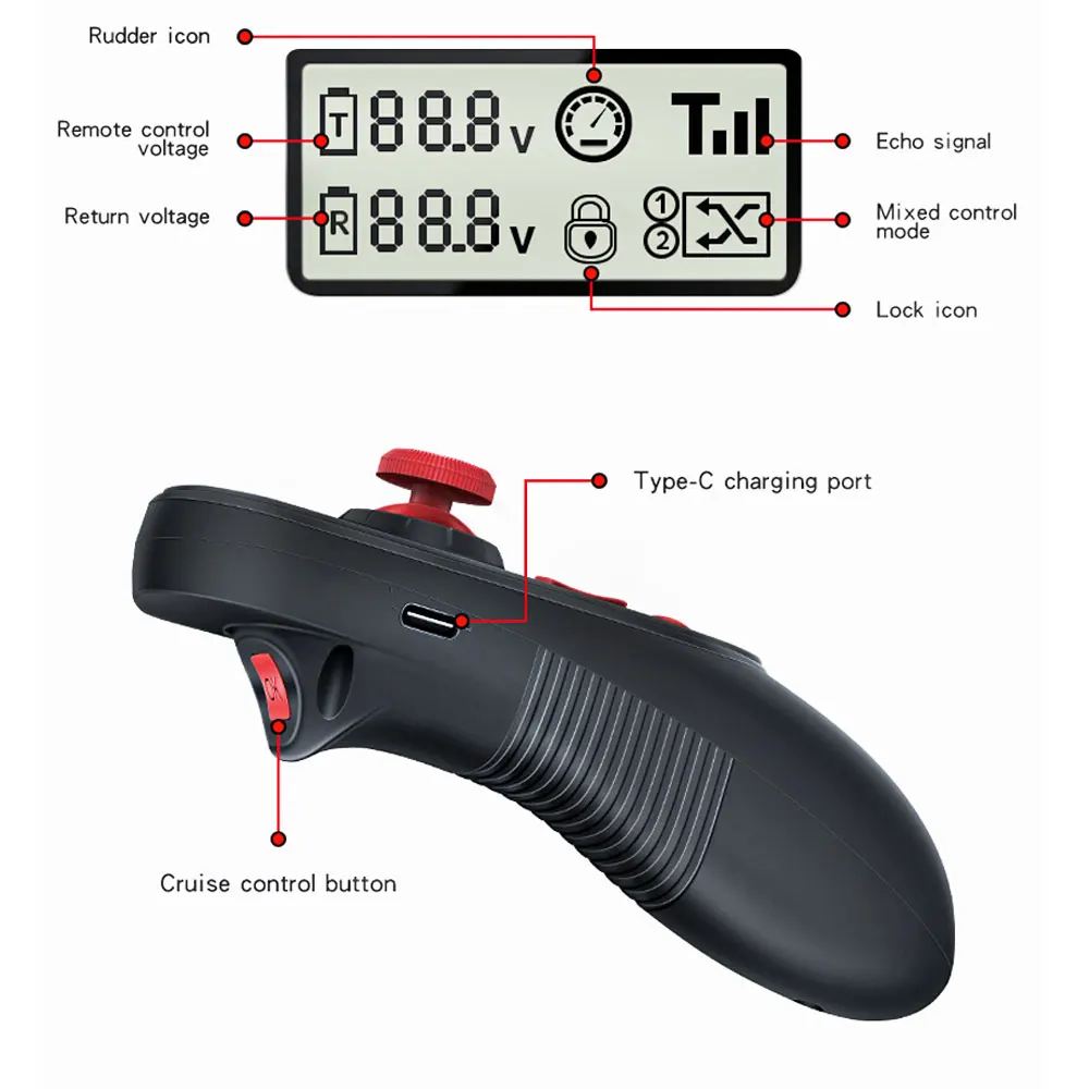 HOTRC DS600 Wireless Remote Control Upgrade System With F-06A Receiver 2.4GHz6CH Radio Transmitter ForRC Fishing Bait Boat Model view 2