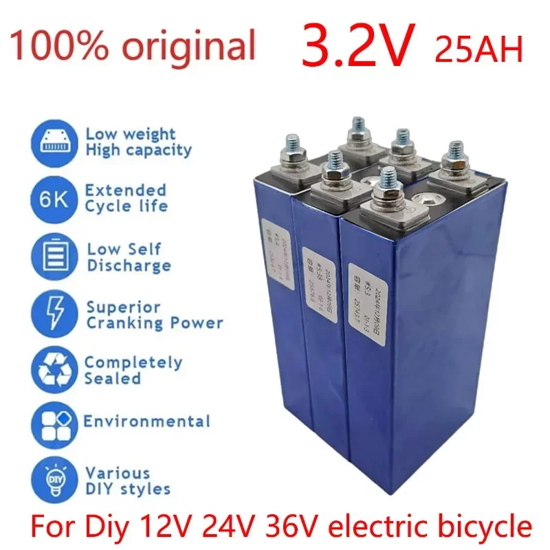 Lithium Iron Phosphate 3.2V 25Ah Battery 25000mAh Lithium Ion Phosphate Deep Cycle Solar UPS Power Supply and Other Applications