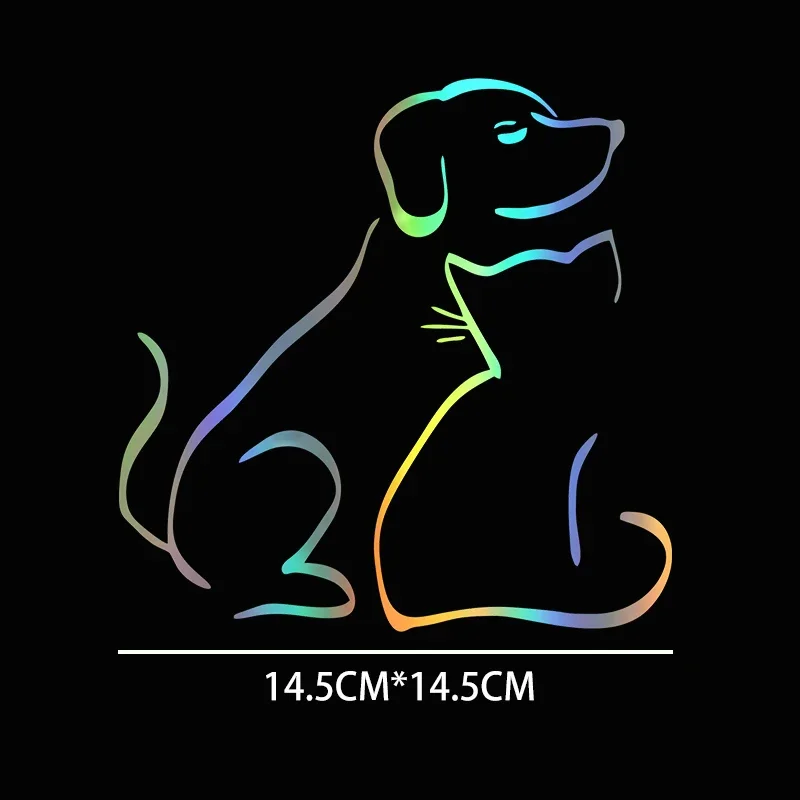 14.5*14,5 cm niedlichen einsetzenden Hund und Katze Vinyl Aufkleber Auto Aufkleber Fenster Dekor Kunst Aufkleber