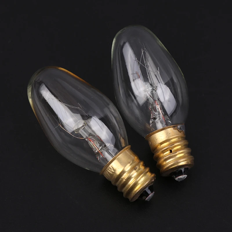 

10Pcs E12 120V 7W Transparent Warm Yellow Color Tungsten Lamp Light Bulbs For DIY 2026 Christmas Party String Light Salt Lamp