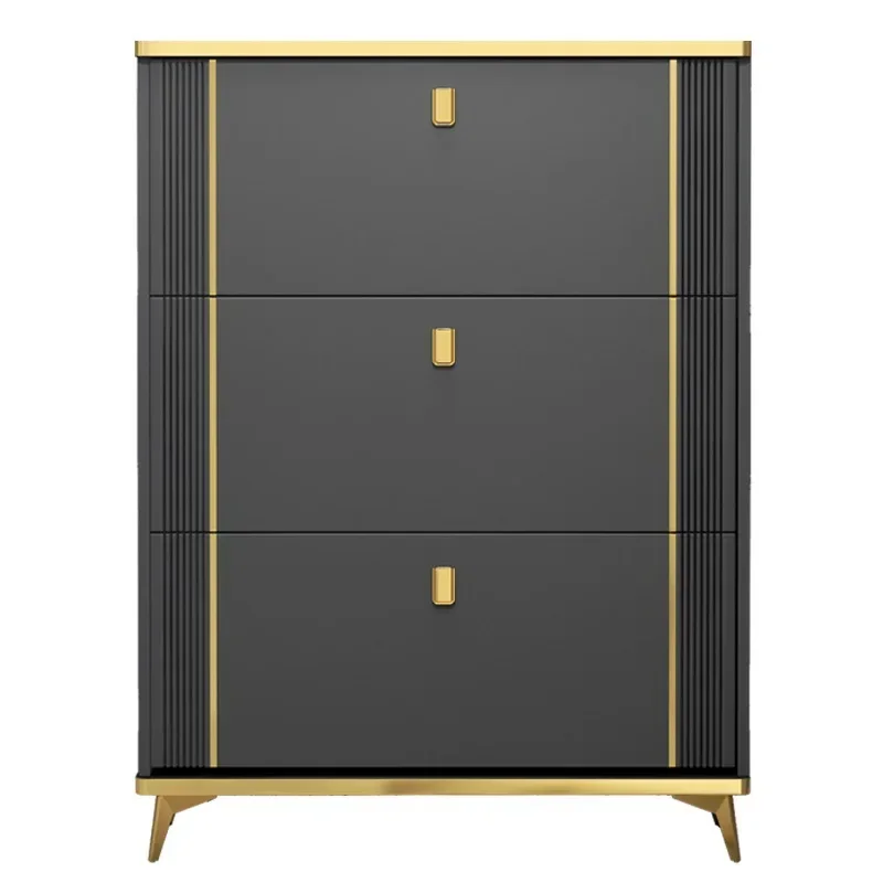 Light luxury ultra-thin shoe cabinet at home door 2022 new tipping bucket entryway cabinet integrated into the home simple shoe